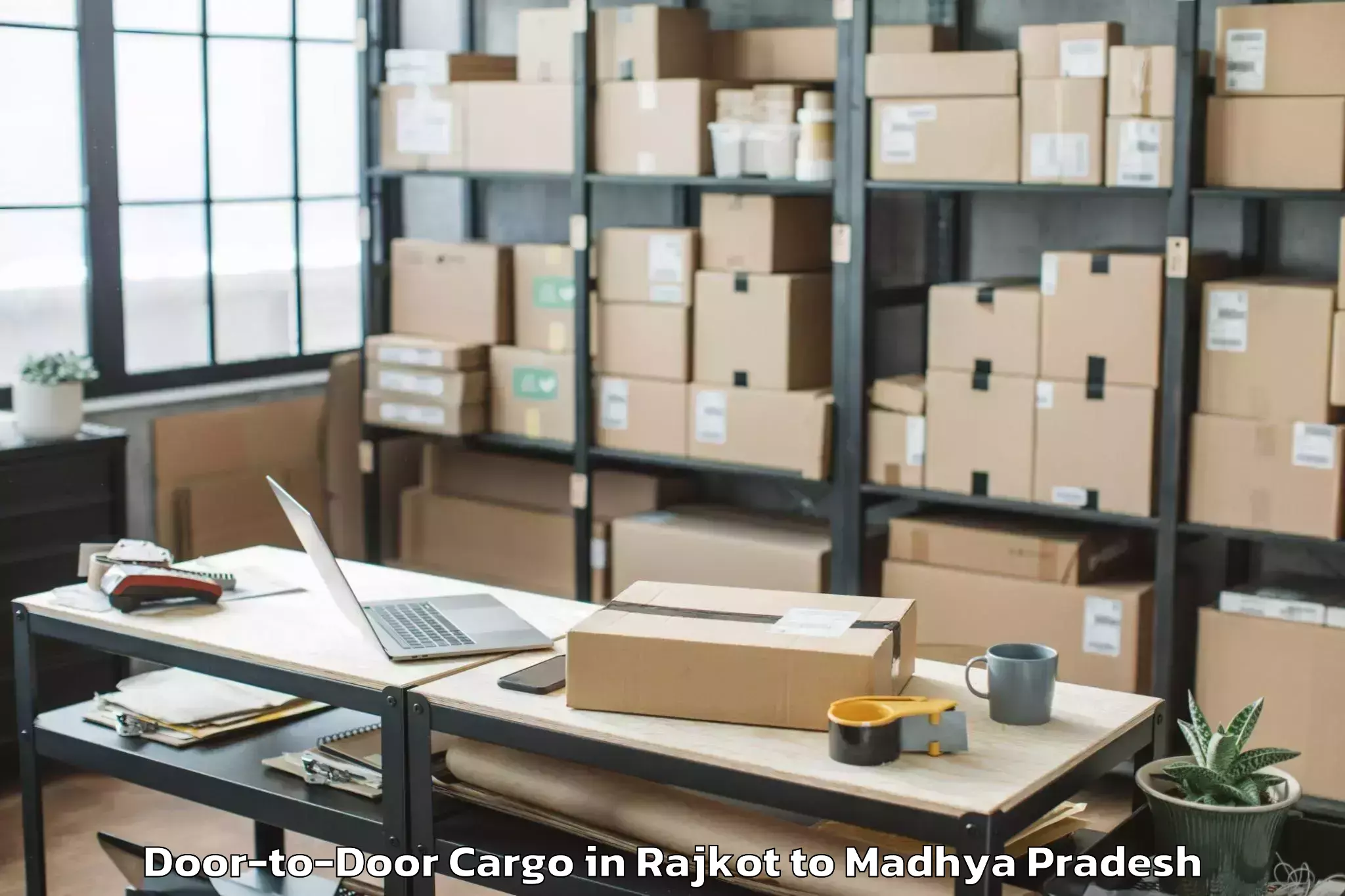 Book Rajkot to Bijawar Door To Door Cargo Online